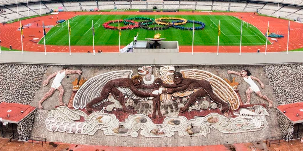 Avion de Papel, Noticias, mural Estadio Olímpico, águila mexicana, cóndor andino, arte mexicano