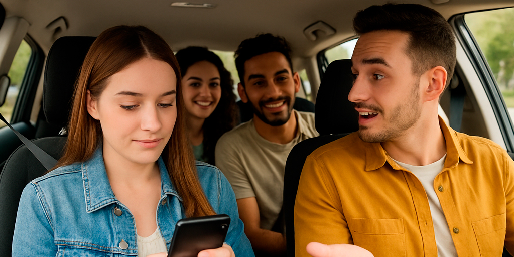 Avión de Papel, Noticias, negociación musical, coche compartido, convivencia en auto, amistades nuevas, movilidad urbana