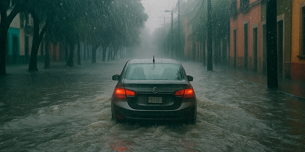 Avión de Papel, Noticias, auto en lluvia, calles inundadas, temporal de lluvias, manejo seguro, CDMX