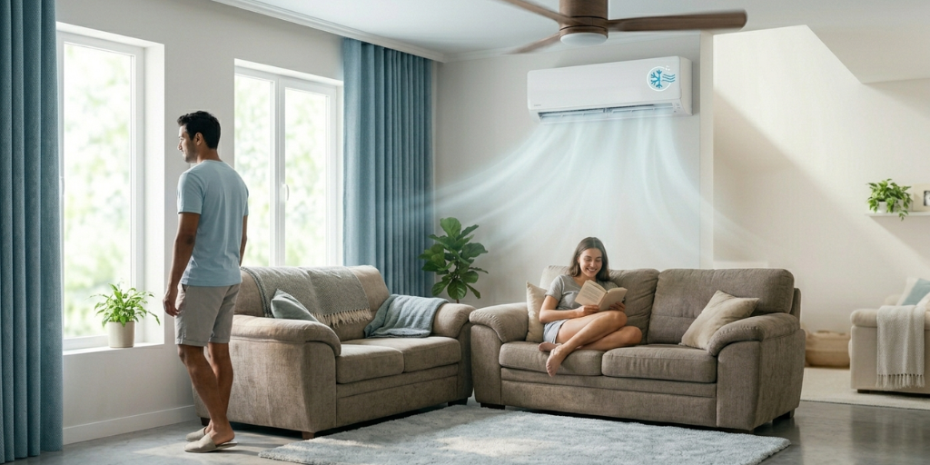 habitación con aire acondicionado