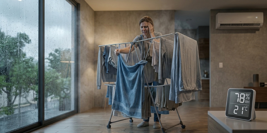 ropa humeda por lluvias